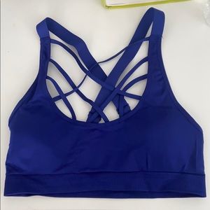 VS blue cage front padded sports bra